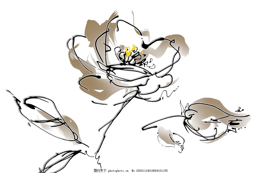水墨花图片 绘画书法 文化艺术 图行天下素材网