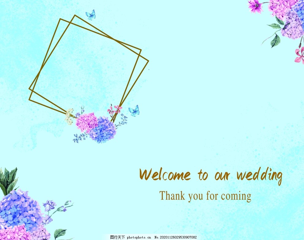 蓝色婚礼背景图片 设计案例 广告设计 图行天下素材网