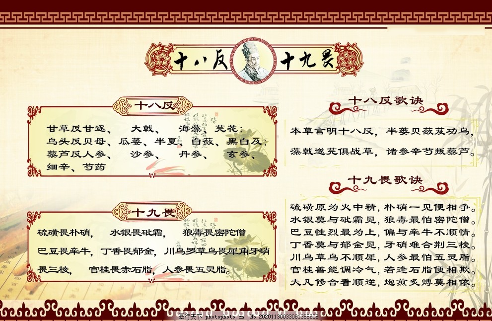 中药十九反,十八畏图片,药材,中药材,设计,PSD分层素材,100DPI