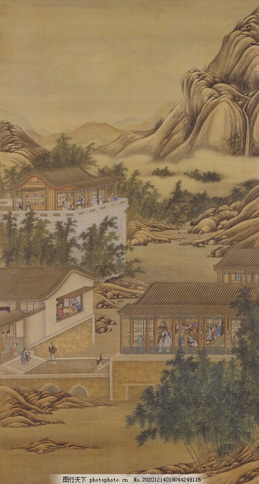 雍正十二月行乐图十月画像图片 绘画书法 文化艺术 图行天下素材网